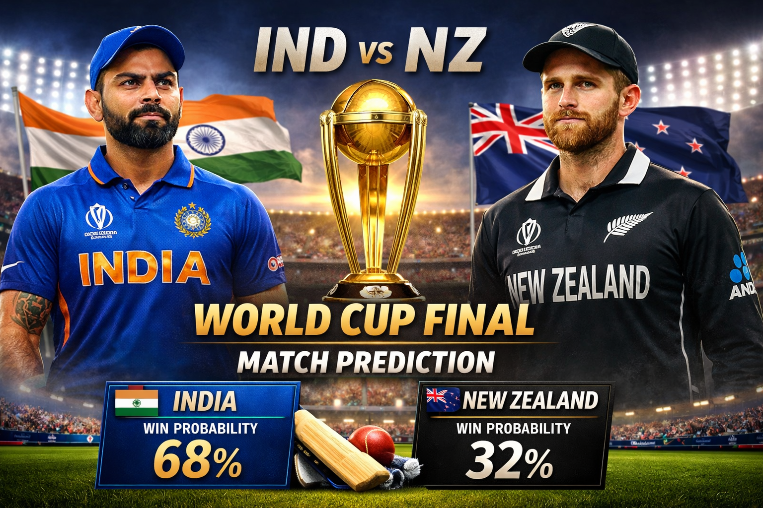 Ind vs NZ World Cup Final Match Prediction