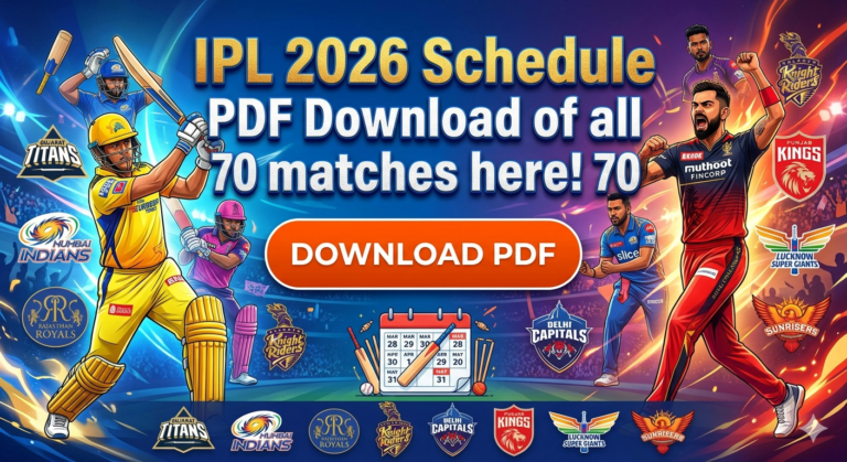IPL 2026 Schedule PDF Download