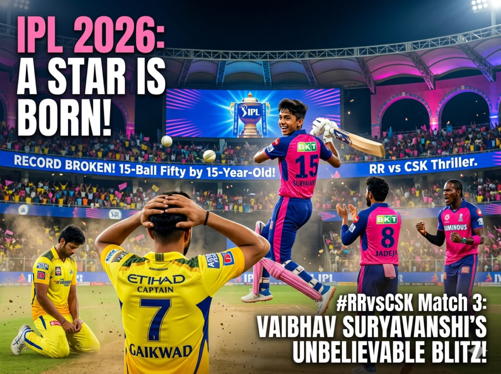 CSK VS RR IPL 2026"15-Year-Old Wonders: How Vaibhav Suryavanshi Destroyed CSK with a 15-Ball Fifty!"