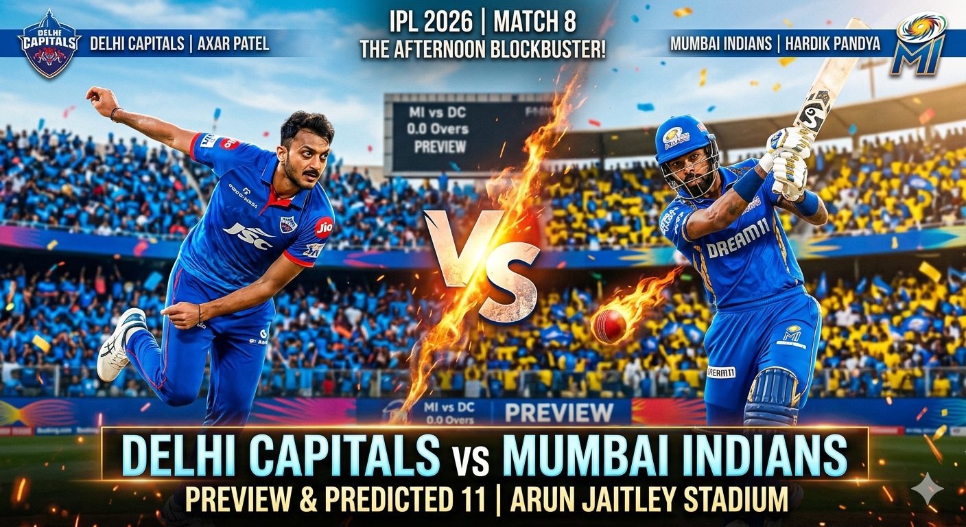 MI vs DC Match 8 Preview pitch report and scorecard